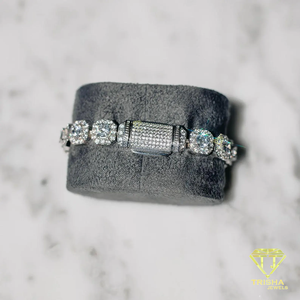 Bracelet Tennis Hip Hop pour Homme avec Diamant Moissanite Taille Ronde, en Argent Sterling 925, Bijou de Luxe Entièrement Sertie - Product Image 4