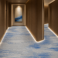 Moquette florale imprimée sur mesure en PP et nylon, moquette mur à mur de 4 m de large à poils coupés pour couloir d'hôtel, ignifuge