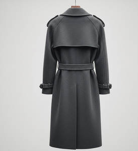 เสื้อโค้ทขนสัตว์สีเทาเข้ม - Product Image 3
