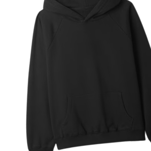 Sudadera con Capucha Unisex Bordada, Color Negro Sólido, Felpa Francesa, Informal, con Bolsillo Delantero, Talla Grande, 100% Algodón Ecológico - Product Image 2
