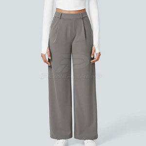 New Arrival Women Casual Wide Leg <b>Trouser</b> Loose Fit Mid Waist Washed 100% Cotton Pants for Spring <b>Summer</b> Fashion Daily Wear - Product Image 2