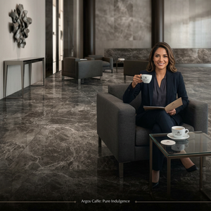 Dalles de porcelaine brillante Argos Caffe 9 mm 1200x2400 mm modernes avec garantie de 5 ans pour projets haut de gamme, pierre frittée pour extérieur et salle de sport - Product Image 2