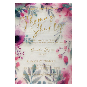 Tarjetas de Invitación de Lujo para el Día de San Valentín, Personalizadas, de Acrílico Transparente, con Estampado en Caliente Dorado y Plateado - Product Image 2