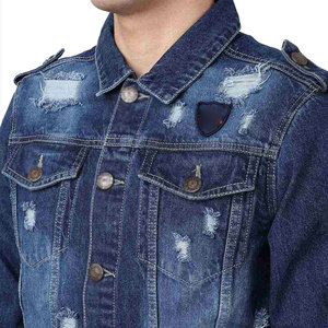 Veste en jean pour homme avec logo personnalisé imprimé, style streetwear décontracté, respirante et confortable, veste d'hiver pour homme - Product Image 5