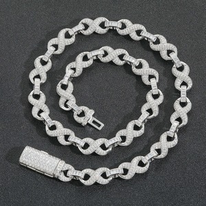 Elegante Collar Unisex de Plata de Ley 925 con Moissanita, Cadena Cubana Chapada en Rodio, Corte Brillante, Estilo Hip Hop - Product Image 2