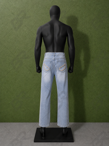 Jeans Anchos de Mezclilla Lavada, Cintura Media, Estilo Vintage, Color Azul Claro, Transpirables, Corte Holgado, Estilo Casual Urbano - Product Image 2