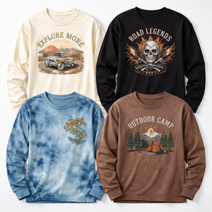 เสื้อยืดแขนยาวผ้าฝ้าย 100% พิมพ์ลายตามสั่งสำหรับผู้ชาย-ฤดูใบไม้ผลิ รับผลิตแบบ OEM และ ODM สำหรับการสั่งซื้อจำนวนมาก - Product Image 5