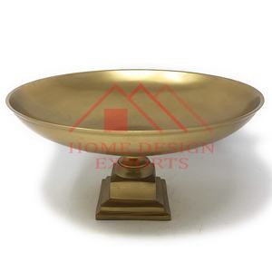 Bol à fleurs à pied en métal et aluminium au design unique Décorations de centre de table personnalisées Meilleure vente Bol à fruits Base à pied - Product Image 5