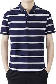 T-shirt polo en coton poly pour homme, tissu léger et respirant à rayures, prix promotionnel direct usine, idéal pour les événements promotionnels. - Product Image 3