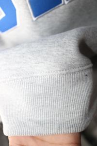 UKCD HEATHER GREY <b>Mock</b> <b>Neck</b> Sweatshirt 100% BLUE Applique Embroidery wide <b>neck</b> Sweatshirt Finer Threads - Product Image 3