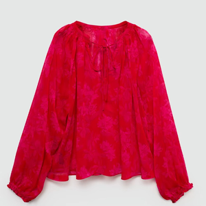 เสื้อเชิ้ตผ้าซาตินลูกไม้แฟชั่นสำหรับผู้หญิง แขนสั้น ติดกระดุม ทรงหลวม สไตล์ลำลองสำหรับใส่ทำงาน คอวี ดีไซน์หรูหรา ไซส์ใหญ่ ปักลาย - Product Image 4