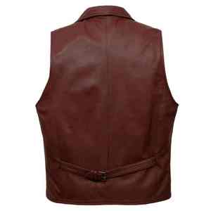 Luxurious High Quality Outdoor Genuine <b>Mens</b> <b>Leather</b> <b>Vest</b> Breathable Winter Warm Waterproof Quick Dry Casual Solid Color Custom - Product Image 2