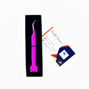 Pince à épiler Somfy Enterprises en forme de chat, en acier inoxydable, prise en main parfaite, 10 mm, rose, outil de précision, emballage en boîte - Product Image 4