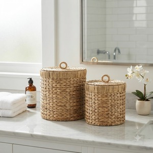Handmade Handwoven Storage Basket Natural <b>Wicker</b> Organizer Wholesale Supplier Custom Eco Friendly For Home Organization - Product Image 3