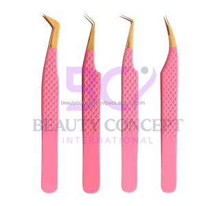 Pince à épiler de luxe dorée pour extensions de cils, antidérapante, finition texturée diamant, pince à cils à 90 degrés, outil de beauté professionnel - Product Image 6