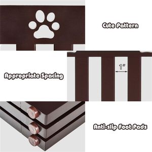 Cancelletto per Animali Domestici Marrone a 4 Pezzi con Cerniera a 360 Gradi, Recinto Versatile per un Comodo Accesso agli Animali - Product Image 3