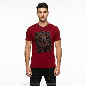 Camiseta Negra con Estampado Gráfico para Hombre, Diseño Personalizado de Cartas del Tarot y Vampiros, Estilo Gótico y de Terror, Camiseta de Algodón, Proveedor de Ropa al por Mayor, Fábrica de Prendas - Product Image 4