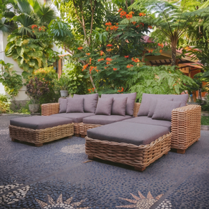 New Modern Minimalist Samosir Dining <b>Set</b> Four Chairs <b>And</b> A Round <b>Table</b> Artisanal Synthetic Rattan Indoor Outdoor Home Decor <b>Sets</b> - Product Image 1