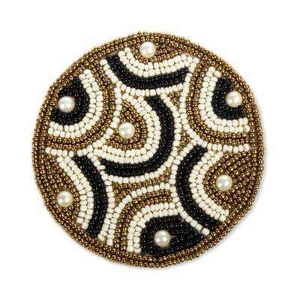 Beaded Coaster Embroidery-<b>Paper</b> Tableware for Kitchen and Party Wedding Decorative Beads Coaster From India - Product Image 4