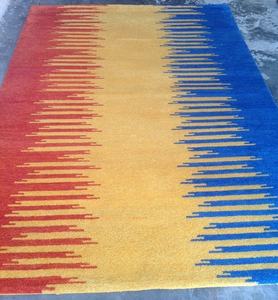 พรมปูพื้นผ้าฝ้ายสีออมเบบเบรแบบสีสดใหม่ล้างได้สีน้ำเงินสีเหลืองสีแดง - Product Image 3