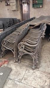 Traditional <b>Wooden</b> Patio <b>Bench</b> With Cast Iron Frame Durable Outdoor Garden Seating For Park Use - Product Image 5