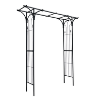 Arche de jardin en métal noir, pergola et gazebo pour plantes grimpantes, événements de mariage et fêtes