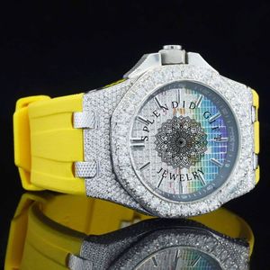Splendide Montre de Luxe pour Homme avec Diamants, Mouvement Quartz ETA, Cadran en Verre Saphir, Bracelet 28mm – Prête pour un Mariage - Product Image 4