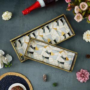 <b>Square</b> Shape High Quality Wooden Serving Trays With Handles For Breakfast in Bed Lunch Dinner Parties Retro Enamel Tea Tray - Product Image 5