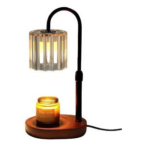 Luxury Candle Wax Melting Lamp with Heat Control <b>Dimmer</b> Switch Metal Arm and Artistic Glass Shade for Premium Interiors - Product Image 5