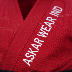 Askar Wear Ind <b>Red</b> Jiu Jitsu Uniform Unisex Durable Martial Arts Wear Cotton <b>Material</b> - Product Image 2