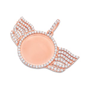D'VINS JEWELS Rose <b>Gold</b> Wing Pendant Diamond Pave Setting Round Brilliant Cut Unisex Luxury Charm Everyday Wear - Product Image 4