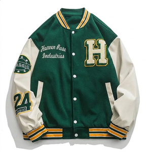 Chaqueta Bomber Varsity de Mezcla de Lana para Hombre, Parches Bordados de Chenilla Personalizados, Abrigo Letterman al por Mayor OEM, Ropa Urbana - Product Image 4