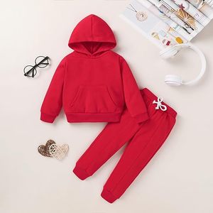 Conjunto de Sudadera y Pantalones Deportivos para Bebés y Niños Pequeños, Ropa Deportiva para Otoño e Invierno, Sudadera con Capucha Cálida y Pantalones a Juego - Product Image 1
