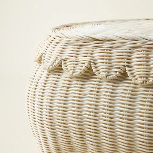 Decorative Scalloped Storage Basket Collection Made in Vietnam with Custom Colors and Private <b>Label</b> Service. - Product Image 3