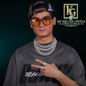 Collar de cadena tipo Curb con incrustaciones de moissanita para hombre, chapado en rodio, joyería hip hop, plata de ley 925 - Product Image 3