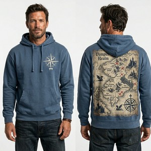 Sweat à capuche rouge personnalisé pour homme, imprimé graphique théâtral, streetwear, pull-over en molleton épais de haute qualité, fabricant de vêtements - Product Image 2