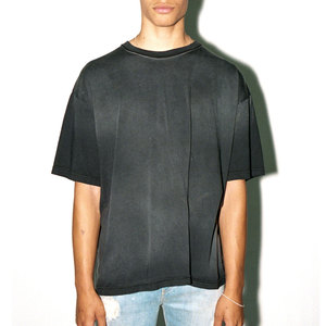 T-shirt délavé au soleil à col rond de haute qualité, design personnalisé, pour usage décontracté, grandes tailles, en vente en ligne - Product Image 1