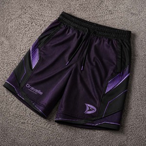 Shorts de Gaming Cyberpunk Tactique Aubergine Premium Personnalisés en Maille Sublimée pour Esports – Violet et Noir, Inspirés du Gaming - Product Image 1