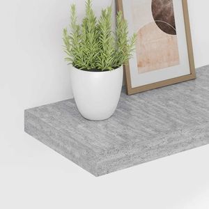 Ensemble de 4 étagères murales et de présentoirs en MDF gris béton nid d'abeille et métal - Product Image 4