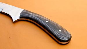 Couteau Bowie en acier inoxydable Damas, manche en bois pleine longueur, pour la chasse et le camping en extérieur, OEM, marque privée, ultra-affûté - Product Image 3