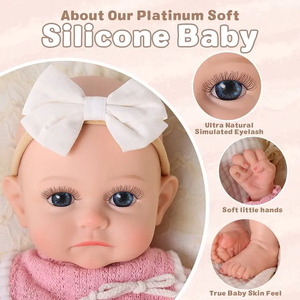 Muñeca Bebé Reborn de Silicona Completa de 16 Pulgadas <span class=keywords><strong>Jeffrey</strong></span> de Babeside, Muñeca Bebé Realista de Silicona Platino - Product Image 4