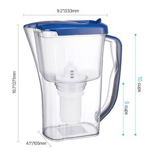 Caraffa Filtrante per Acqua a 5 Stadi da 9 Tazze con Sistema di Filtrazione Rapida, Dispenser con Indicatore di Cambio Filtro, Plastica Senza BPA, Lunga Durata - Product Image 4