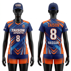 เสื้อวอลเลย์บอลหญิง พรีเมียม ผ้าโพลีเอสเตอร์ 160 GSM ระบายอากาศได้ดี ดีไซน์สีแดงดำ แบบสับลิเมชั่น สกรีนโลโก้ตามสั่ง สำหรับทีม - Product Image 5