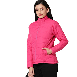 Blue Women's Quilted Hooded Jacket Regular Length Full Sleeve Solid Color Winter Warm Polyester Wadding Windproof Waterproof - Product Image 4