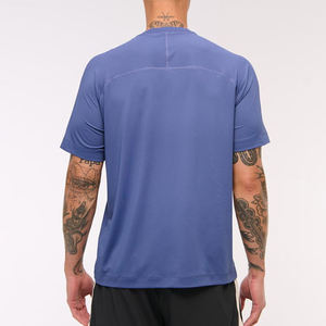 T-shirt Homme Bleu Marine Personnalisé en Gros – Décontracté, Respirant, Coton Spandex, Coupe Slim, Col Rond, Uni, pour Sport et Gym, Coupe Musculaire - Product Image 6