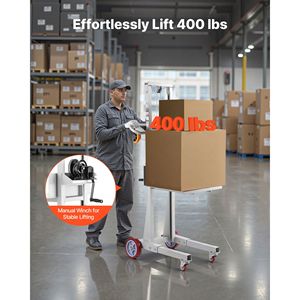Sollevatore Manuale per Materiali con Capacità di 3 Tonnellate, Altezza Massima di Sollevamento 51,1 cm e Carrello Elevatore per Pallet da 400 Libbre - Product Image 2