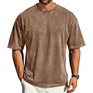 T-shirt graphique délavé à l'acide haute performance, en coton de luxe, avec impression en relief, style streetwear tendance - Product Image 6