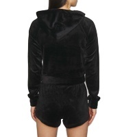 Fleece Juicy Coutour <b>Jacket</b> Set Polyester Regular Fit <b>Velvet</b> Tracksuits Velour Cropped 2pc Blank Luxury Embroidered Button - Product Image 2