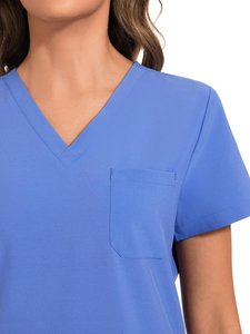 Uniformes Médicos de Enfermería para Mujer, Cómodos, Transpirables, Ligeros y Elegantes, Pantalones y Blusa de Tela Tejida de Algodón - Product Image 4