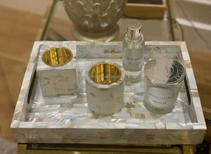 Brûleur d'encens arabe Mabkhara pour la fragrance d'intérieur, cadeaux pour l'Aïd Moubarak et le Ramadan, artisanat exclusif en nacre - Product Image 3